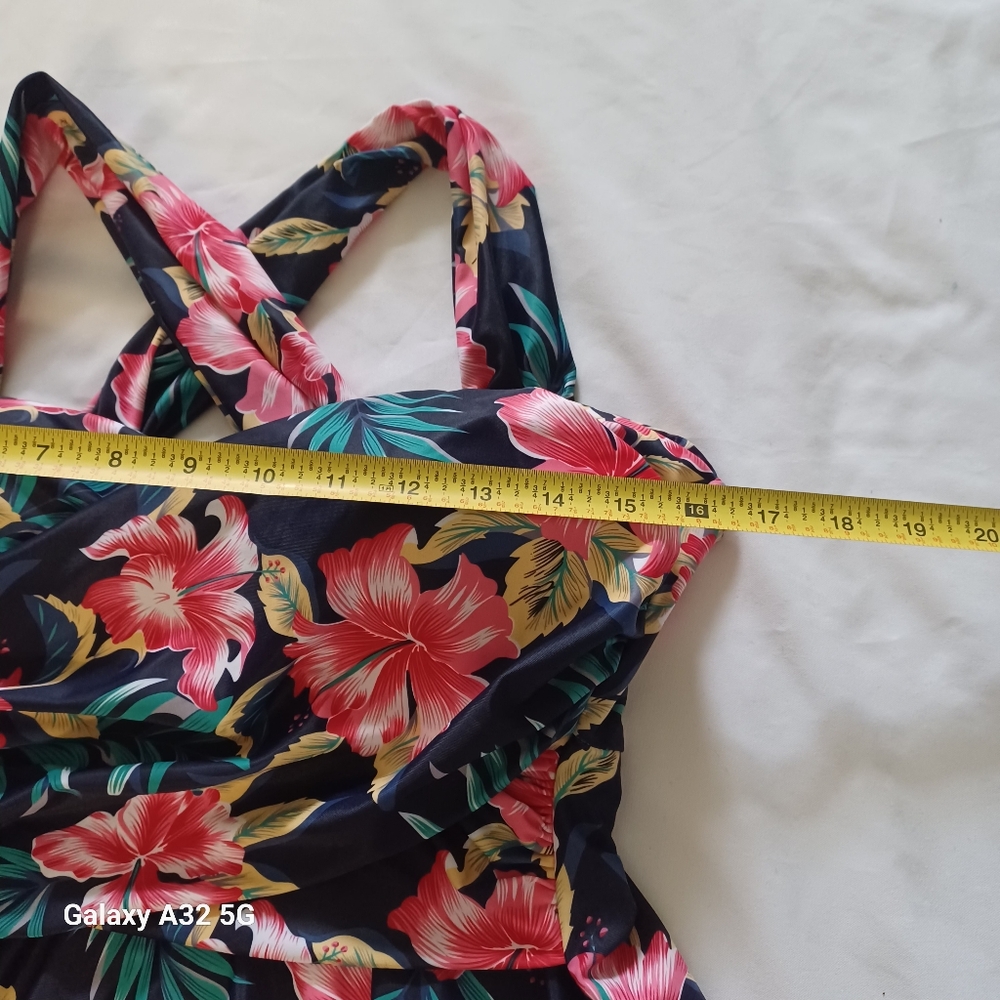 Cocopear Size XL Floral Woman Swim Dress - Pink and Blue - Picture 11 of 14